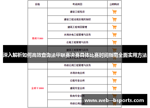 深入解析如何高效查询法甲联赛决赛具体比赛时间指南全面实用方法